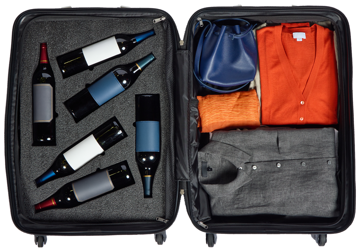 12 Bottle Suitcase With Clothes