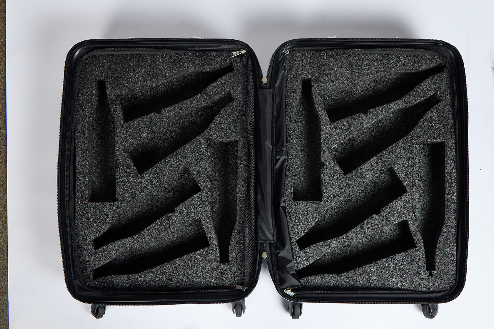 12 bottle suitcase Open