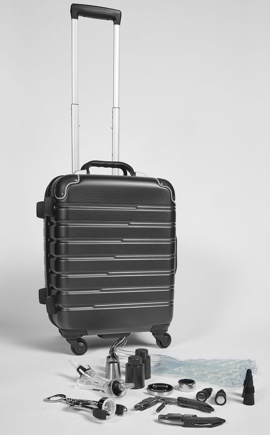 12-Bottle Wine Suitcase with 18 accessories with a combined value of over $85.00