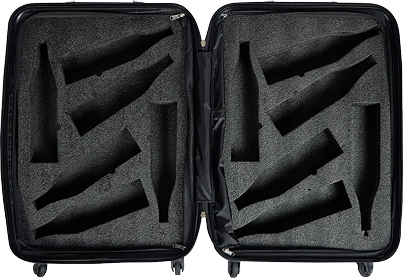 12 bottle wine suitcase Open