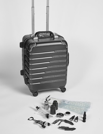 6 Bottle Wine Suitcase With Accessories Bundle