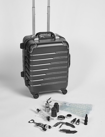 6 Bottle Wine Suitcase With Accessories Bundle